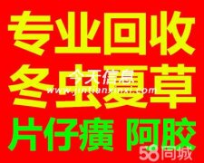 白城收冬虫夏草海参燕窝东阿阿胶片仔癀安宫牛黄丸